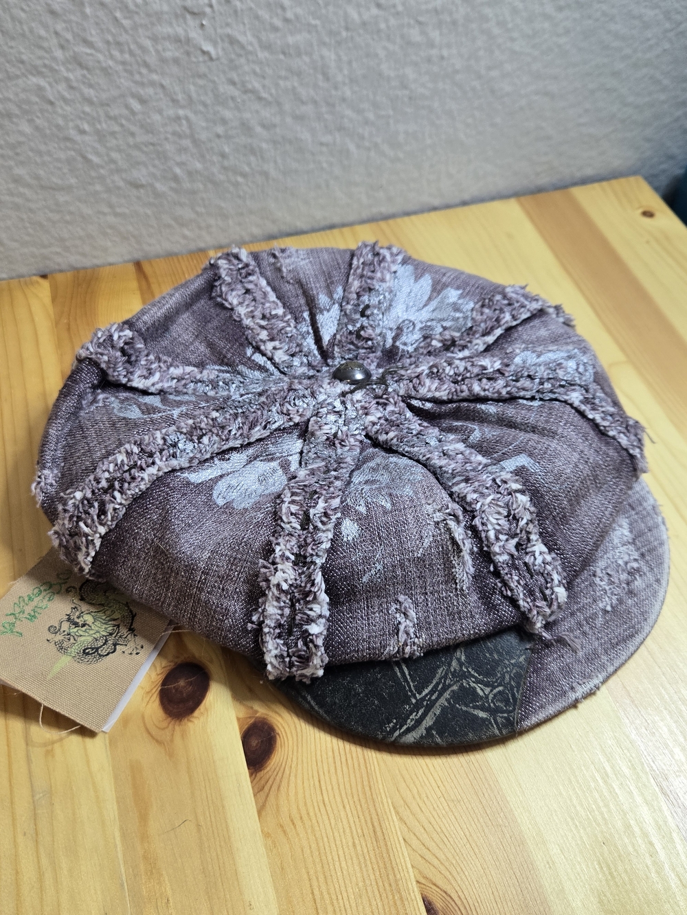 Boho Textured Lavender Newsboy Cap